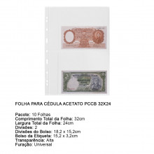 Folha para Cédula Acetato PCCB 32x24 com Bolso