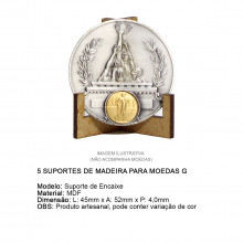 5 Suportes de Madeira para Moedas