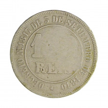V-004 100 Réis 1874 BC C/ Marca de Verniz *