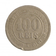 Moeda V-008 100 Réis 1878 BC  Cupro-Níquel Ø27mm 10gr.