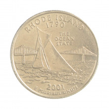 Quarter Dollar 2001 D MBC+ Rhode Island