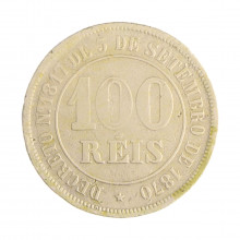 V-004 100 Réis 1874 MBC C/Marca de Verniz
