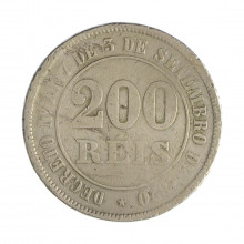 V-023 200 Réis 1882 BC C/Marca de Verniz