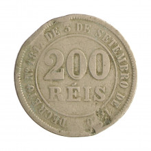 Moeda V-023 200 Réis 1882 BC  Cupro-Níquel Ø32mm 15gr.