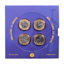 Blister com 4 Moedas das Olímpiadas Rio 2016 2ª Série 2015