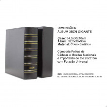 Álbum Fichário de Luxo Gigante 3BZN 28x21,5cm Preto