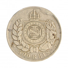 P-631 500 Réis 1868 MBC C.L. C/Peq Mossa *