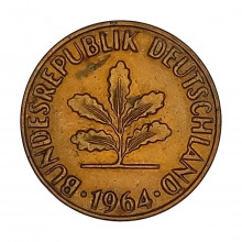 Km#106 2 Pfenning 1964 G - Karlsruhe MBC Alemanha República Federativa Europa C/ Limpeza
