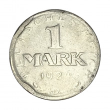 Km#42 1 Mark 1924 D - Munique BC Alemanha Império Europa