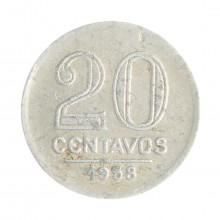V-265 20 Centavos 1958 BC C/Sinais de Limpeza