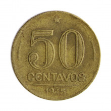 V-194 50 Centavos 1945 MBC Cunho Quebrado