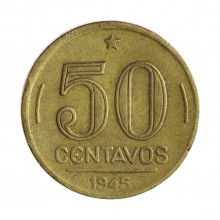 V-194 50 Centavos 1945 MBC Cunho Quebrado