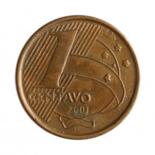 1 Centavo 2001 MBC Cunho Quebrado