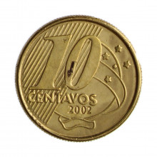 10 Centavos 2002 MBC/SOB Cunho Quebrado