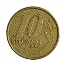 10 Centavos 2002 MBC Cunho Quebrado