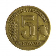 Km#40 5 Centavos 1943 MBC Argentina América Bronze Alumínio 17(mm) 2(gr)