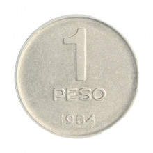Km#91 1 Peso 1984 MBC Argentina América Alumínio 23(mm) 2.2(gr)