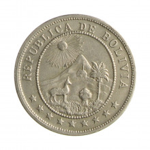Km#179.1 10 Centavos 1935 MBC+ Bolívia América Cupro-Níquel 22.5(mm) 4.5(gr)