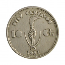 Km#180 10 Centavos 1937 MBC Bolívia América Cupro-Níquel 22.5(mm) 4.5(gr)