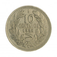 Km#166 10 Centavos  1938 So MBC Chile  América  Cupro-Níquel  19.5(mm) 3(gr)