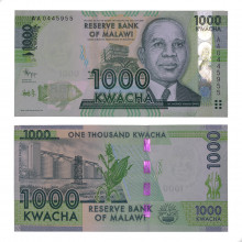 P#62a 1 000 Kwacha 2012 SOB/FE Malawi África