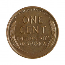 Km#A132 1 Cent 1944 D MBC+ Estados Unidos América Lincoln Cent Espiga de Trigo Bronze 19(mm) 3.11(gr)