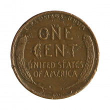 Km#A132 1 Cent 1946 BC Estados Unidos  América  Lincoln Cent Espiga de Trigo  Bronze 19(mm) 3.11(gr)