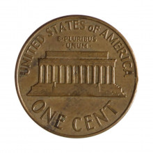 Km#201 1 Cent 1965 MBC Estados Unidos  América  Lincoln Memorial  Bronze 19(mm) 3.11(gr)