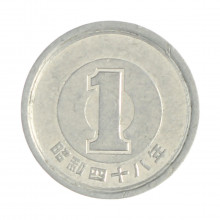 Km#74 1 Yen 1973 MBC Japão Ásia Alumínio 20(mm) 1(gr)