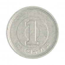 Km#74 1 Yen 1974 MBC+ Japão Ásia Alumínio 20(mm) 1(gr)