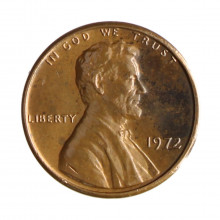 Km#201 1 Cent 1972 MBC Estados Unidos  América  Lincoln Memorial  Bronze 19(mm) 3.11(gr)