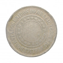 Moeda de 200 Réis 1897 DESCRIÇÃO DA MOEDA Número de Catálogo Amato: V-050 Bentes: 640.15 World Coins: Km#493 Valor face: 200 Moeda: Réis Ano: 1897