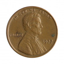 Km#201 1 Cent 1977 MBC Estados Unidos  América  Lincoln Memorial  Bronze 19(mm) 3.11(gr)