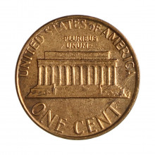 Km#201b 1 Cent 1983 D MBC+ Estados Unidos  América  Lincoln Memorial  Zinco com revestimento de cobre  19.05(mm) 2.5(gr)