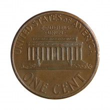 Km#201b 1 Cent 1996 D MBC Estados Unidos  América  Lincoln Memorial  Zinco com revestimento de cobre  19.05(mm) 2.5(gr)