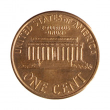 Km#201b 1 Cent 1996 MBC+ Estados Unidos  América  Lincoln Memorial  Zinco com revestimento de cobre  19.05(mm) 2.5(gr)