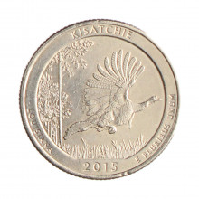 Quarter Dollar 2015 P SOB Louisiana: Kisatchie C/Sinais de Limpeza Peq. Mossa