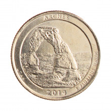 Quarter Dollar 2014 P MBC+ Utah: Arches C/Sinais de Limpeza