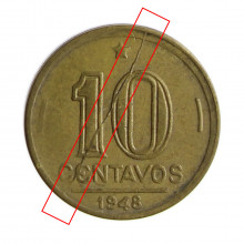 V-198 10 Centavos 1948 MBC Trincado