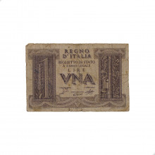 P#26 1 Lira 1939 UTG Itália  Europa