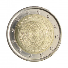 Moeda Km#953 2 Euros 2024 FC Portugal Europa 50 anos da Revolução dos Cravos Bimetálico Ø25,75mm 8,5gr.