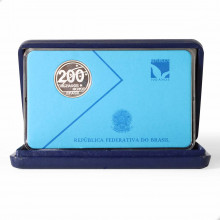 Estojo Moeda P-726 200 Cruzados Novos 1989 FC, Centenário da República Prata 999 Ø31mm 13,5gr.