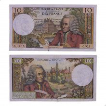 P#147d 10 Francs 1973 MBC França  Europa C/ Peq. Rasgadinho