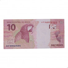 Cédula C-346 AF 10 Reais 2012 Erro de Corte (Fim da Página) FE - Guido Mantega 2ª Chancela / Alexandre A. Tombini