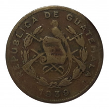 Km#249 1 Centavo 1939 BC Guatemala América