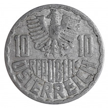 KM#2878 10 Groschen 1955 BC Áustria Europa