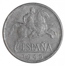 KM#765 5 Cêntimos 1945 MBC Espanha Europa