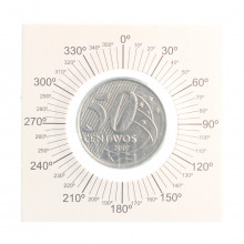 Moeda V-548 50 Centavos 2002 MBC Reverso Horizontal Aço Inoxidável Ø23mm 7,8gr.