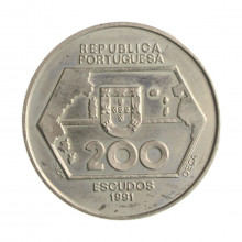 Moeda KM#659 200 Escudos 1991 FC Portugal Europa Navegação para o oeste Cupro-Níquel Ø36mm 21,1gr.