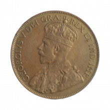 Moeda KM#21 1 Cent 1920 MBC/SOB Canadá América Bronze Ø25,5mm 5,97gr.
